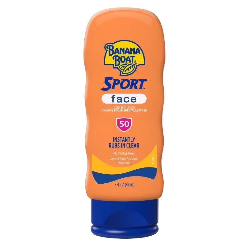 Banana Boat Sport Face Lotion - SPF 50 - 3 fl oz: Avobenzone, Unscented, Sunscreen, Face Use