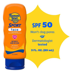 Banana Boat Sport Face Lotion - SPF 50 - 3 fl oz: Avobenzone, Unscented, Sunscreen, Face Use